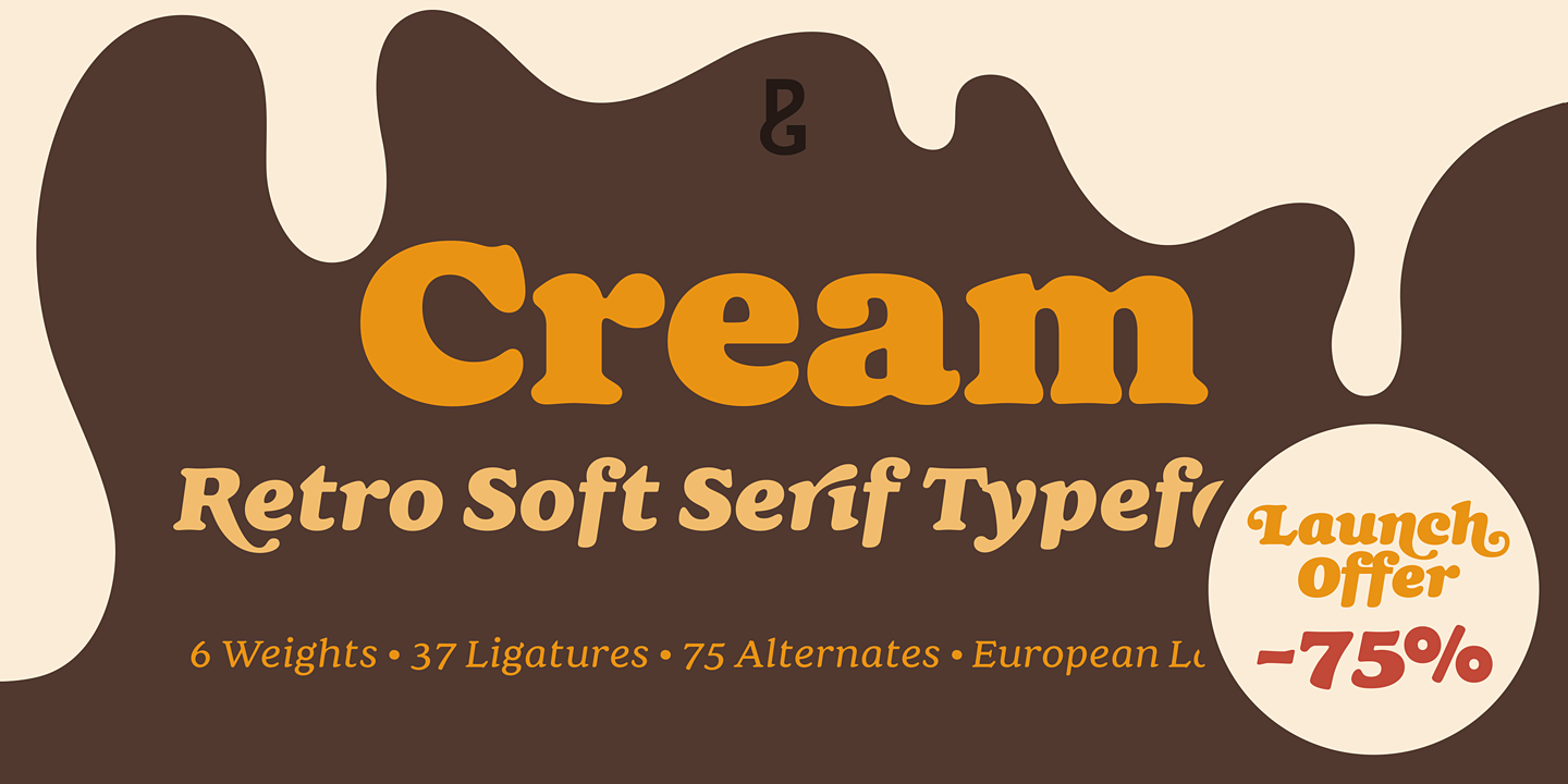 Cream Italic Font preview
